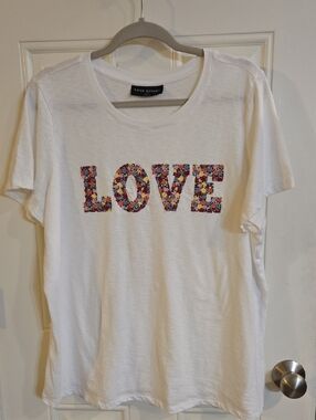Lane Bryant White Floral 'LOVE' Graphic Tee